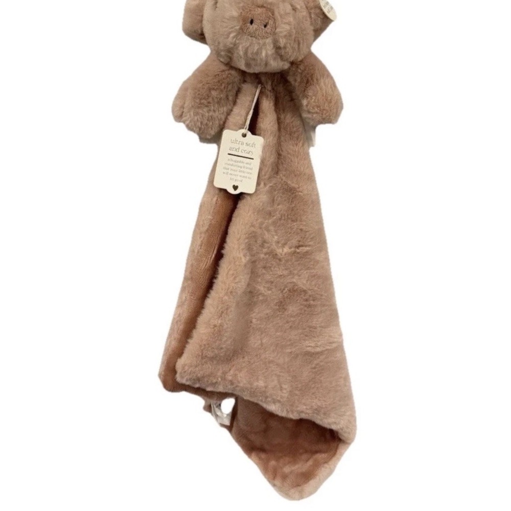 Baby Pink Pig Lovey Farm Animal Plush Newborn Rosette Security Blanket Toy NWT - Picture 4 of 6